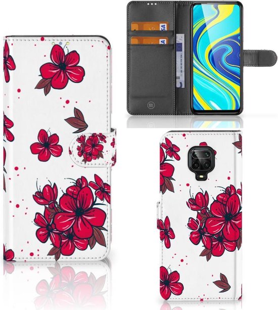 Coque Housse pour Xiaomi Redmi Note 9 Pro | Note 9S Portefeuille Fleur  Rouge | bol