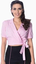 Dancing Days Blouse -4XL- GREASE GINGHAM Roze