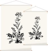 Pinksterbloem zwart-wit (Ladys Smock) - Foto op Textielposter - 120 x 180 cm