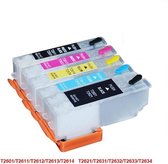 Geschikt inkt cartridges Epson 26 26XL T26 T2616 T2601 T2611 T2612 T2613 T2614 Hervulbare Cartridges Met ARC Chip 5 Stuks Smart Ink Huismerk