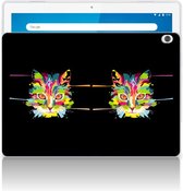 Hoes Lenovo Tab M10 Tablet Siliconen Backcover Cat Color met transparant zijkanten