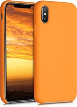 kwmobile telefoonhoesje voor Apple iPhone XS - Hoesje met siliconen coating - Smartphone case in abrikoos