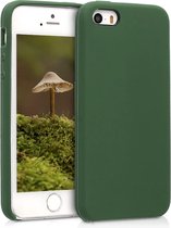 kwmobile telefoonhoesje voor Apple iPhone SE (1.Gen 2016) / 5 / 5S - Hoesje met siliconen coating - Smartphone case in donkergroen