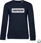 Subprime - Dames Sweaters Sweat Block Navy - Blauw - Maat L