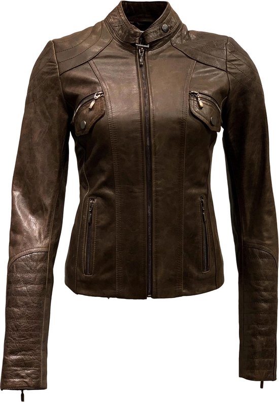 veste en cuir marron pour femme tessa - 44 | bol.com