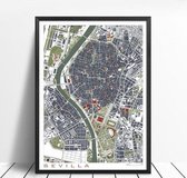 Classic Map Poster Bevilla - 40x50cm Canvas - Multi-color