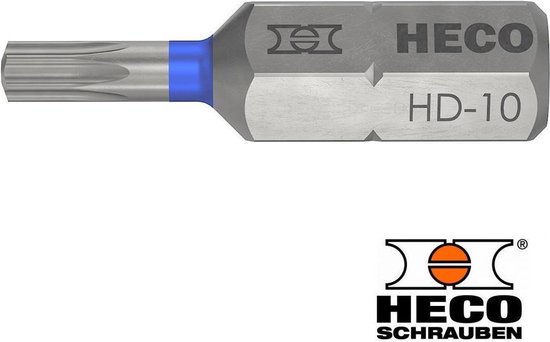 Embout tournevis HECO- Drive TORX TX-10 Blauw 10 pièces longueur 25 mm