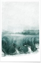 JUNIQE - Poster Rainy Day -60x90 /Grijs & Turkoois