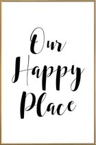 JUNIQE - Poster met kunststof lijst Our Happy Place -13x18 /Wit &