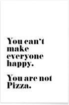 JUNIQE - Poster Pizza -30x45 /Wit & Zwart