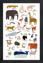 JUNIQE - Poster in houten lijst Animal Friends II -20x30 /Kleurrijk
