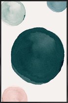 JUNIQE - Poster met kunststof lijst Float -13x18 /Groen & Ivoor