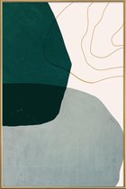 JUNIQE - Poster met kunststof lijst Interplay -60x90 /Grijs & Groen