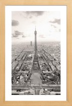 JUNIQE - Poster in houten lijst Tour Eiffel -30x45 /Grijs & Ivoor