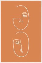 JUNIQE - Poster in kunststof lijst Coupling -20x30 /Bruin & Oranje