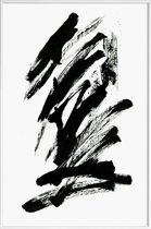 JUNIQE - Poster met kunststof lijst Black Abstract -20x30 /Wit & Zwart