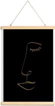 JUNIQE - Posterhanger Line Portrait gouden -40x60 /Goud & Zwart