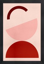JUNIQE - Poster in houten lijst Half Moon -40x60 /Roze
