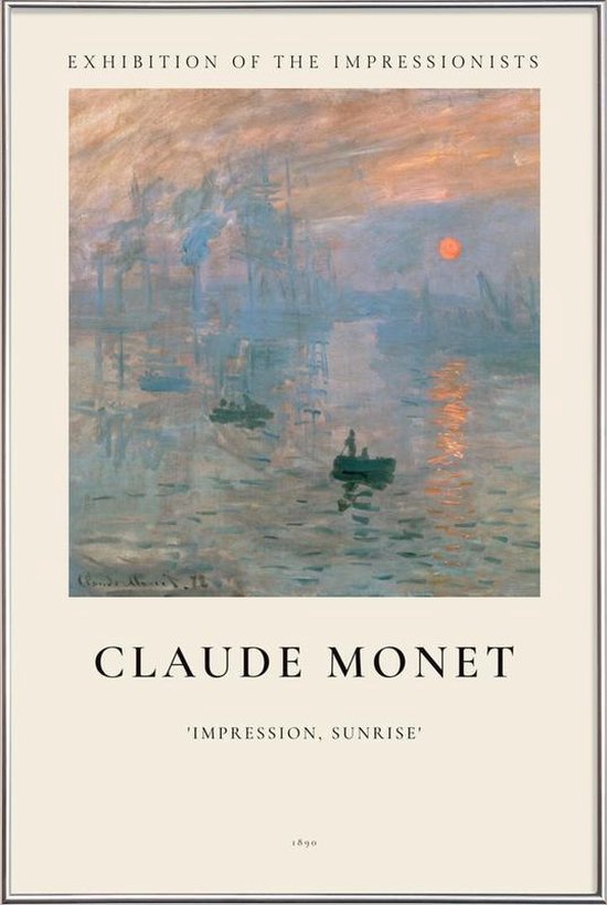 JUNIQE - Poster in lijst Monet - Impression, soleil levant