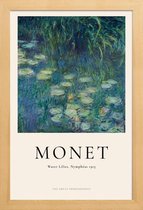 JUNIQE - Poster in houten lijst Monet - Water Lilies, Nymphéas -20x30