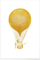 JUNIQE - Poster Air Balloon gouden -20x30 /Goud & Wit