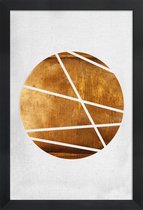 JUNIQE - Poster in houten lijst Circle -30x45 /Bruin & Wit