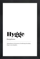 JUNIQE - Poster in houten lijst Hygge -60x90 /Wit & Zwart