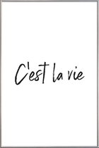 JUNIQE - Poster met kunststof lijst C'est La Vie -30x45 /Wit