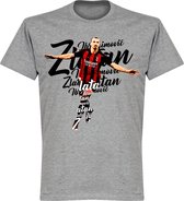 Ibrahimovic Milan Script T-Shirt - Grijs - S