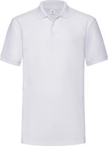 Fruit Of The Loom Heren 65/35 Heavyweight Piqué Poloshirt Korte Mouwen. (Wit)