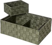 Expert Kast Organizers - Lade Organizer - Opbergbox - Opbergmand - Multifunctioneel - Kaki - Nylon - 4 stuks - M