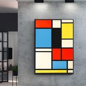 Piet Cornelies Mondrian Poster - 50x70cm Canvas - Multi-color