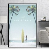 California Minimalist Poster - 21x30cm Canvas - Multi-color