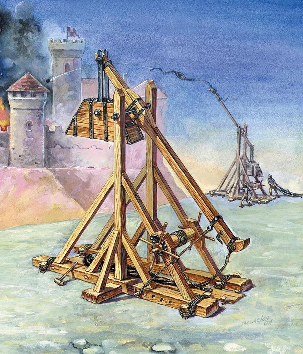 Zvezda Modelbouwpakket Diorama - 8516 Trebuchet Middeleeuws Belegeringswapen - Diorama Plastic - 1:72 - Modelbouw