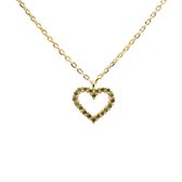 P D Paola Goudkleurige Olive Heart Ketting CO01-223-U