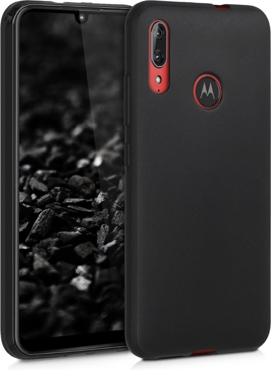 kwmobile telefoonhoesje voor Motorola Moto E6 plus - Hoesje voor smartphone - Back cover in mat zwart