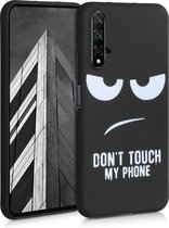 kwmobile telefoonhoesje compatibel met Huawei Nova 5T - Hoesje voor smartphone in wit / zwart - Don't Touch My Phone design