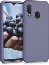 kwmobile telefoonhoesje voor Samsung Galaxy A20e - Hoesje met siliconen coating - Smartphone case in lavendelgrijs mat