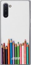 Samsung Galaxy Note 10 Hoesje Transparant TPU Case - Pencils #ffffff