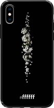 6F hoesje - geschikt voor iPhone Xs -  TPU Case - White flowers in the dark #ffffff