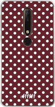 Nokia X6 (2018) Hoesje Transparant TPU Case - Burgundy Dots #ffffff