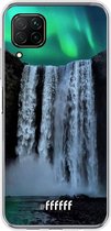 Huawei P40 Lite Hoesje Transparant TPU Case - Waterfall Polar Lights #ffffff