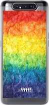 Samsung Galaxy A80 Hoesje Transparant TPU Case - Rainbow Veins #ffffff