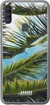 Samsung Galaxy A11 Hoesje Transparant TPU Case - Palms #ffffff