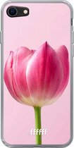 6F hoesje - geschikt voor iPhone SE (2020) - Transparant TPU Case - Pink Tulip #ffffff