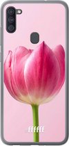 Samsung Galaxy A11 Hoesje Transparant TPU Case - Pink Tulip #ffffff