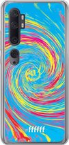 Xiaomi Mi Note 10 Hoesje Transparant TPU Case - Swirl Tie Dye #ffffff