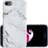 iPhone 7/8/SE 2020 Hoesje Marmer Back Case Hardcover Marmeren Hoes Wit Marmer