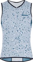Santini Fietsshirt mouwloos Heren Blauw - Pietra Sleek Tri Top - S