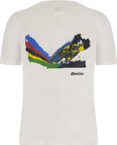 Santini MTB T-shirt korte mouwen Unisex Wit Multikleur - Uci Official - T-Shirt Mtb - XS